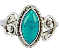 Anello per dito turchese antico con taglio marquise Anello da donna con gioielli intagliati tibetani Fede nuziale I migliori regali per amore con San ValentinoUtile e pratico.