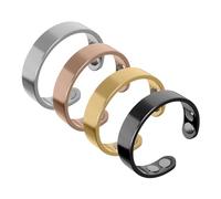 Anello per emicrania, anello vitale per emicranie, anello magnetico regolabile per agopressione, anello per emicrania in acciaio inossidabile per uomini e donne (4pcs)
