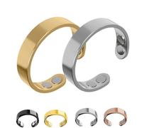 Anello per emicrania, anello vitale per emicranie, anello magnetico regolabile per agopressione, anello per emicrania in acciaio inossidabile per uomini e donne (2pcs A)