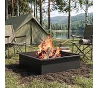 vidaXL Anello per Focolare Nero 90 x 90 x 25 cm Acciaio