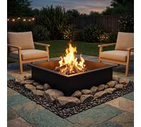 vidaXL Anello per Focolare Nero 90 x 90 x 25 cm Acciaio