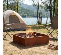 vidaXL Anello per Focolare Ruggine 90 x 90 x 25 cm Acciaio Corten