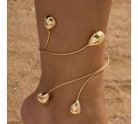 Anello per il dito del piede regolabile a forma di goccia d'acqua dorata, stile minimalista alla moda, gioiello per il piede, regalo perfetto per l'estate in spiaggia Tagli UnicaLega di zinco