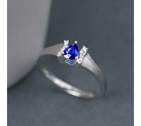 Anello per il suo fidanzato, fede nuziale, da donna, con zaffiro in oro bianco 9 K/14 K/18 K, a goccia d'acqua con zaffiro e diamante da 0,35 ct, taglio solido, non placcato premium, per zia laurea
