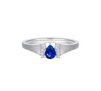 Anello per il suo fidanzato, fede nuziale, da donna, con zaffiro in oro bianco 9 K/14 K/18 K, a goccia d'acqua con zaffiro e diamante da 0,35 ct, taglio solido, non placcato premium, per zia laurea