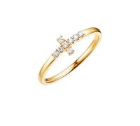 Anello per la fidanzata, anello di promessa con diamante in oro giallo set di gioielli da donna, J 1/2, Oro giallo 9 carati, Diamante