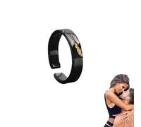 Anello per la terapia della prostata ReliefRite, anello dell'armonia prostamagnetica, anello di rame regolabile, regalo di gioielli per la salute (Oro nero)