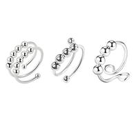 Anello per l'ansia da donna, uomo, anelli per la pace, per alleviare lo stress e ansia, anello per spinner retrò, regolabile, per alleviare l'ansia, 3 pezzi (stile 7)