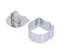 Anello per mousse Anelli per dessert Tagliatorte Strumento da forno in acciaio inossidabile per creare antipasti Insalate modellate Torte Mousse e dessert Argento 4 cm 1 pezzo (forma irregolare)