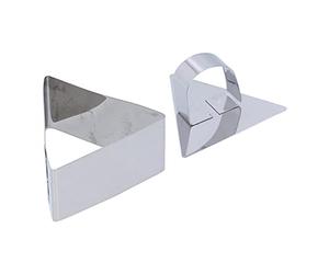 Anello per mousse Anelli per dessert Tagliatorte Strumento da forno in acciaio inossidabile per creare antipasti Insalate modellate Torte Mousse e dessert Argento 4 cm 1 pezzo (Triangolo)
