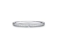 Anello per partner in oro bianco 9 K/14 carati moissanite da donna, 1,5 mm, struttura a linee di pietre intarsiate, anelli per partner da donna, 12 (16,6), metallo prezioso, Moissanite