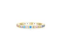 Anello per partner in oro giallo 9 K/14 carati, con zirconi da 2,1 mm, con pietre intarsiate, 20 (19,1), metallo prezioso, Zirconia cubica