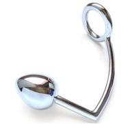 Anello per pene n metallo con perla anale 50mm