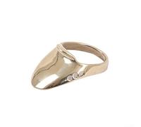 Anello per pollice in ottone per arco tradizionale e caccia per protezione, dotato di cuscinetto in pelle per evitare scivolamenti e migliorare il comfort (20#)