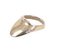 Anello per pollice in ottone per tiro con arco e caccia per protezione con un cuscinetto in pelle cava per praticanti tradizionali (22#)