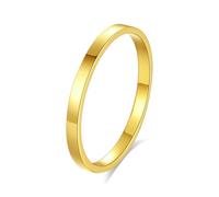 Anello per proposta di matrimonio, set da donna, pianura, superficie liscia, oro giallo 9 K, misura 49 (15,6)