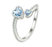 Anello per ragazze 925 Sterling Birthstone Anelli per le donne regolabile Anello a cuore aperto mese per compleanno gioielli amore al primo anello, A, lega di alluminio, Non pietra preziosa