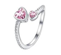 Anello per ragazze 925 Sterling Birthstone Anelli per le donne regolabile Anello a cuore aperto mese per compleanno gioielli amore al primo anello, A, lega di alluminio, Non pietra preziosa