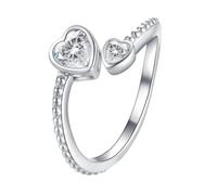 Anello per ragazze 925 Sterling Birthstone Anelli per le donne regolabile Anello a cuore aperto mese per compleanno gioielli amore al primo anello, A, lega di alluminio, Non pietra preziosa