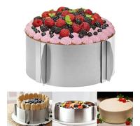 Anello per Torta Regolabile, Altezza Anello Torta 8cm, Anello per Torte con Bilancia, coppapasta in Acciaio Inox Regolabile Diametro16-30cm, coppapasta tondi per Torte alla Mousse