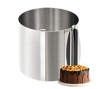 Anello per torta - Strumento di cottura rotondo in acciaio | Anello da pasticceria regolabile da 16 a 30 cm alto 20 cm - Stampo professionale da dessert con per panetterie e uso