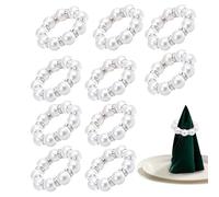 Anello per tovagliolo con perle - Anelli di tovagliolo di perle imitazione - 10 pezzi Fibbia a forchetta con perline per decorazione della casa sala da pranzo rustico, matrimoni, panchina cena