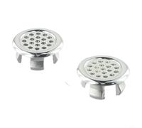 Anello per troppopieno per lavabo per bagno, copertura di ricambio in plastica cromata compatibile con fori di troppopieno da 22-24 mm, confezione da 2