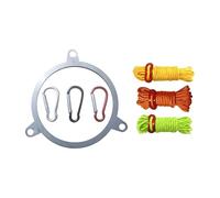 Anello per tubo della stufa, accessorio per paraspruzzi per campeggio, in acciaio inox, con moschettoni, accessori da montagna portatili, anello per corda per camino, prato, parco, giardino, patio