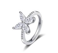 Anello per un matrimonio, anello di fidanzamento in oro bianco argento 14 carati Moissanite con una pietra preziosa di Marquise a misura sorella per lesbiche compleanno gioielli, 62.5, Oro bianco 14