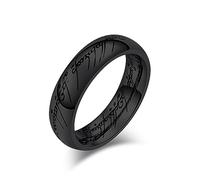 Anello Per Uomo - Anello In Tessuto Magico Intagliato Largo 6 Mm Accessori Per Gioielli Di Tendenza Della Personalità, Anelli Neri Classici Per Uomo Anelli Con Ciondoli Lucidi Con Vestibilità Como
