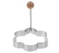 Anello per Uova a Forma di Fiore in Acciaio 316 Argento | Design Creativo, Aspetto Elegante, Legno Integrato, per Colazione Sana, Uso Sicuro, Facile da Estrarre dallo Stampo