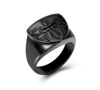 Anello per urna di cremazione, gioiello per ceneri con croce incisa, anello commemorativo in acciaio inox, con nodo celtico, retrò, porta ceneri, 6, Acciaio inossidabile