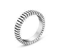 Anello Personalizzato, Anello Fidanzamento Acciaio Inossidabile Donna Taglia 12 Strisce Vintage 3,8 mm Custom Regalo per Figlia Mother'S Day Gioielli