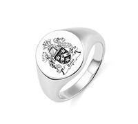 Anello personalizzato con logo scolastico/stemma di famiglia per uomo e donna in argento sterling 925 con immagine, testo e nome personalizzati. Anelli con sigillo per il mignolo per papà laureato.