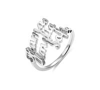 Anello personalizzato con nomi multipli da 1 a 4 nomi, anello in argento Sterling 925, anello stile Carrie, anello delicato regalo per fidanzata, moglie, mamma, nonna, Optional, Platino