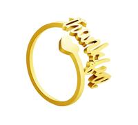 Anello personalizzato del nome, anelli di promessa aperti regolabili su ordinazione dell'acciaio inossidabile Regalo dei gioielli per le donne mamma di fidanzamento del regalo di Natale di nozze