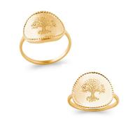 Anello Pezzo Mefaglietta Motivo Albero Della Vita Placcato Oro 18 Gioielli T50 A