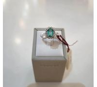 ANELLO PGgioielli Smeraldo e diamanti realizzato in oro bianco 750/1000