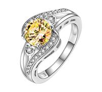 Anello pieno di zirconi gioielli proposta di compleanno anello nuziale anello di fidanzamento per 1, 7, Metallo, Nessuna pietra preziosa