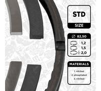 Kit segmenti pistone R1006700 ET ENGINETEAM per AUDI VW SEAT SKODA TOYOTA