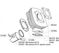 Anello pistone Polini 65cc 46x1mm Cromato