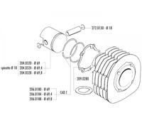 Anello pistone Polini 69,8x2,5mm per Ape 601 V, Car P2, P 501, P 602, TM 703