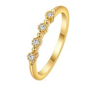 Anello placcato oro 14 carati tempestato di diamanti: combinazione multi-gioiello, anello stile versatile, regalo per le donne, Misura unica, Pietra preziosa, Zircone