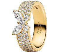 Anello Placcato Oro 14 k con Zirconia cubica Trasparente