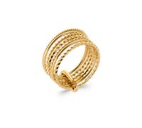 Anello Placcato Oro 18 Carati - Set 7 Anelli Filo Tra Questi Da Un Catenina