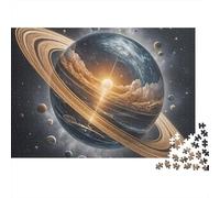 Anello Planetario Cosmico 1000 Pezzi Puzzle per Adulti Terra con Anelli Saturno nello Spazio Difficile Premium Robusto Alta Qualità Vivace Stimolante Antistress 70x50cm/1000pz