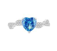 Anello Pollice Donna, Anello D'Amore A Forma Di Cuore Per Donna, Anello Di Fidanzamento Promessa, Anello Nuziale Con Pietre Preziose Per Lei, Zaffiro, Smeraldo, Ametista, Rubino, Anello Con Diamanti