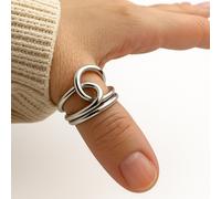 Anello Pollice Nodo Grande S925 Argento Dichiarazione Anello Donna...