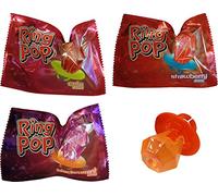 Ring Pop, confezione da 24 lecca-lecca dai sapori assortiti, gusti: lampone, fragola, cola e ribes nero