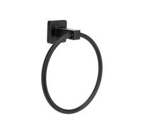 Anello porta asciugamani nero opaco, montaggio a parete, moderno, per bagno, cucina, bagno, porta asciugamani (nero rotondo)